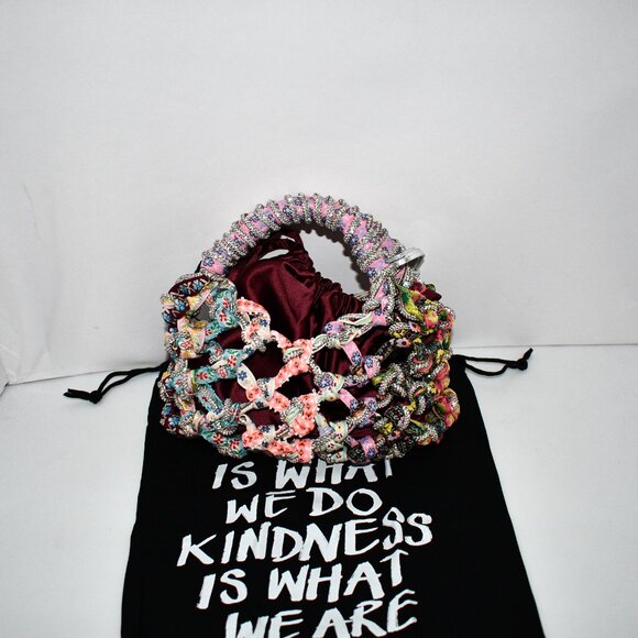 Kurt Geiger London SMALL Macrame Crystal Clutch in Wine #2038256999 NWT Details: - Picture 5 of 7